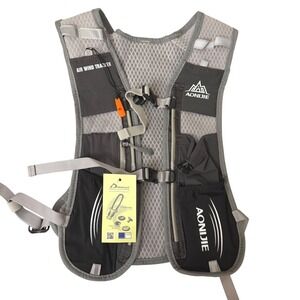 Aonijie Air Wind Tracker Running Vest Hydration Pack Gray Black Trail Marathon